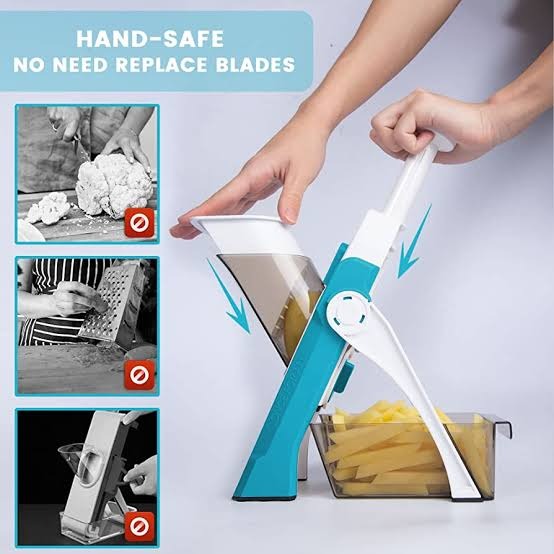 Adjustable Mandoline Slicer Safe Multi-Purpose Vegetable Cutter | سایڈست مینڈولین سلائسر محفوظ کثیر مقصدی سبزیوں کا کٹر