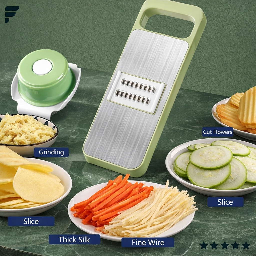 5 in 1 Vegetable Cutter Multifunctional Stainless Steel Vegetable Cutter & Slicer Kitchen Tool