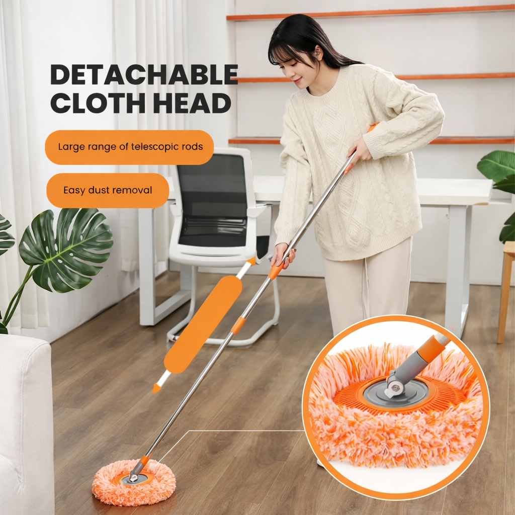 360° Rotating Microfiber Mop – Extendable Handle