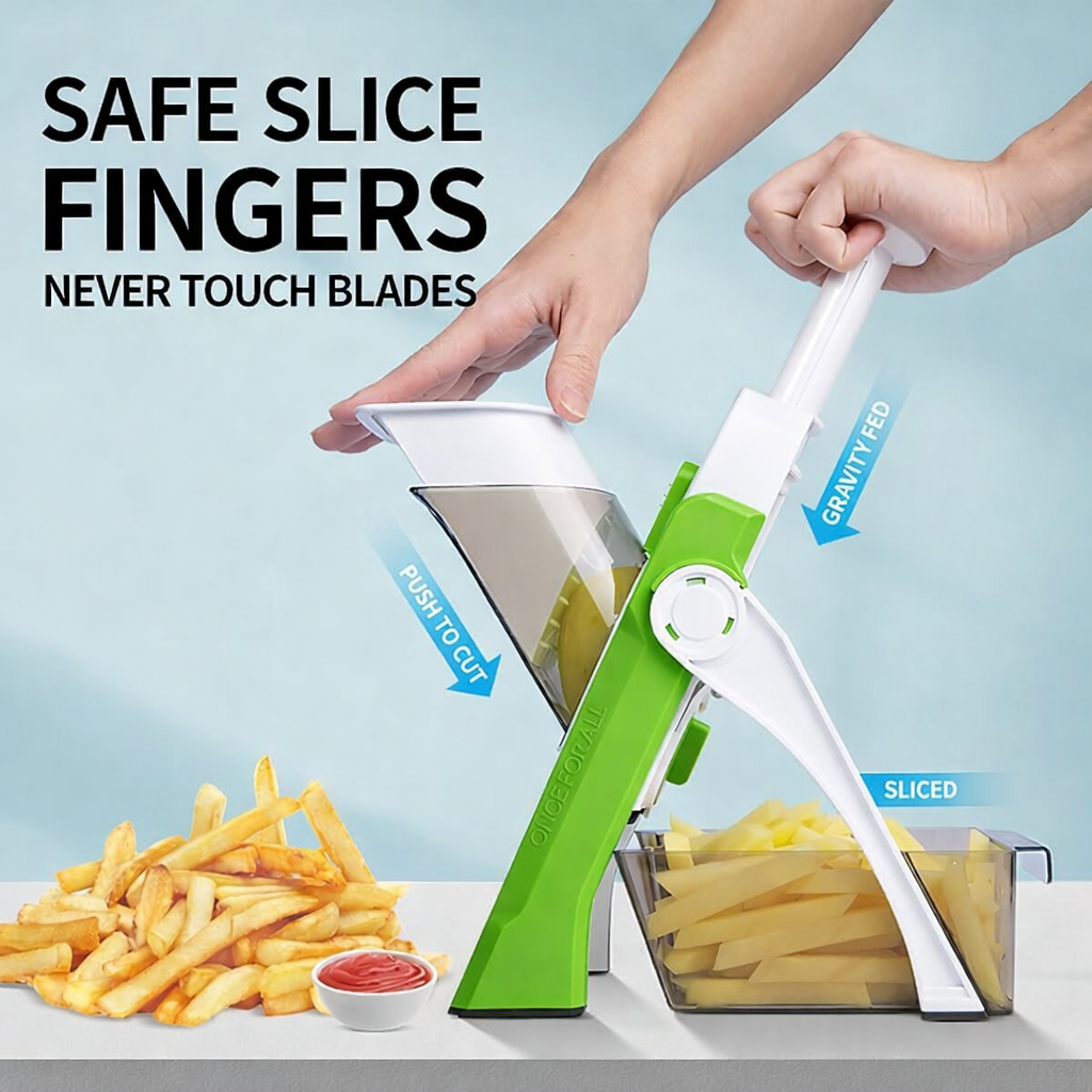 Adjustable Mandoline Slicer Safe Multi-Purpose Vegetable Cutter | سایڈست مینڈولین سلائسر محفوظ کثیر مقصدی سبزیوں کا کٹر