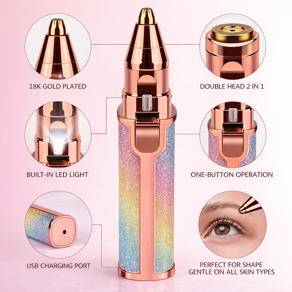 2-in-1 Electric Eyebrow Trimmer And Shaver for Men & Women ┃الیکٹرک آئی برو ٹرمر اور شیور مردوں اور عورتوں کے لیے