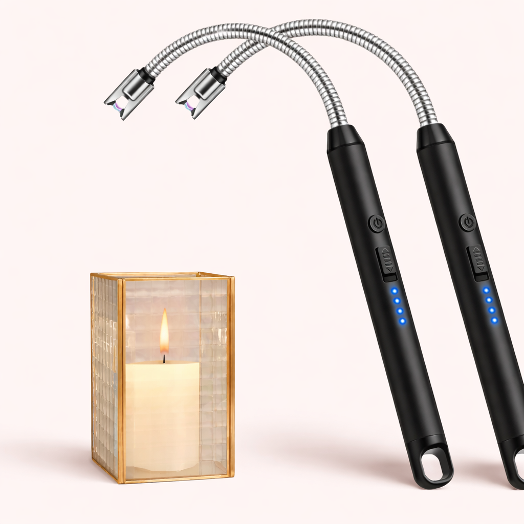 USB Rechargeable Arc Lighter – 360° Flexible, Windproof, Waterproof Safety Lock